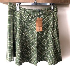 ModCloth Princess Highway|Olive plaid mini skirt!Clueless 90’s style 🫶🏻NWT